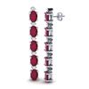 Image 2 : 7 ctw Ruby & VS/SI Diamond Certified Tennis Earrings 10k White Gold - REF-49X9A