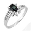 Image 1 : 1.08 ctw Blue Sapphire & Diamond Ring 10k White Gold - REF-25F8M