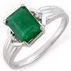 Image 1 : 1.53 ctw Emerald & Diamond Ring 18k White Gold - REF-30H2R