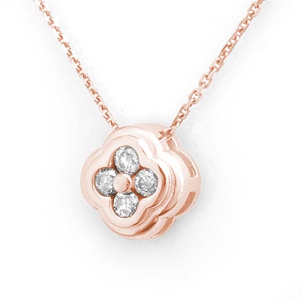 0.25 ctw Certified VS/SI Diamond Necklace 14k Rose Gold - REF-22A2N