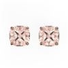 Image 1 : 3 ctw Cushion Cut Morganite Stud Earrings 14k Rose Gold - REF-35M3G