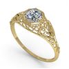 Image 2 : 0.50 ctw VS/SI Diamond Engagment Ring Art Deco 18k Yellow Gold - REF-107H3R