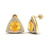 Image 2 : 3 ctw Citrine & Micro Pave VS/SI Diamond Stud Earrings 18k Yellow Gold - REF-48H6R