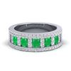 Image 1 : 2.34 ctw Emerald & Micro Pave VS/SI Diamond Ring 10k White Gold - REF-55R2K