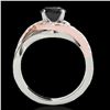 Image 2 : 1.3 ctw Certified VS Black Diamond Bypass Solitaire Ring 10k 2Tone Gold - REF-52H3R