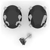 Image 2 : 10 ctw Oval Black Diamond Stud Designer Earrings 14k White Gold - REF-178G4W