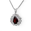 Image 1 : 1.0 ctw Garnet Pendant 18k White Gold - REF-11W8H