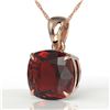 Image 1 : 6 ctw Cushion Cut Garnet Designer Solitaire Necklace 14k Rose Gold - REF-24Y5X