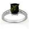 Image 1 : 2.15 ctw Green Tourmaline & Diamond Ring 14k White Gold - REF-38H6R