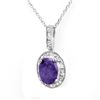Image 1 : 1.02 ctw Tanzanite & Diamond Pendant 14k White Gold - REF-17M5G