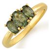 Image 1 : 1.18 ctw Green Sapphire Ring 10k Yellow Gold - REF-13X8A