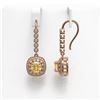 Image 2 : 4.1 ctw Canary Citrine & Diamond Victorian Earrings 14K Rose Gold - REF-124R4K