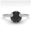 Image 1 : 1.50 ctw Black Certified Diamond Engagment Ring 18k White Gold - REF-66K2Y