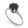 Image 2 : 1.50 ctw Black Certified Diamond Engagment Ring 18k White Gold - REF-66K2Y