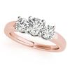 Image 2 : 0.75 ctw VS/SI Diamond 3 Stone Ring 18k Rose Gold - REF-96A4N