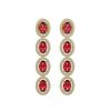 Image 1 : 5.88 ctw Tourmaline & Diamond Micro Pave Halo Earrings 10k Yellow Gold - REF-143H6R