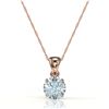 Image 2 : 2 ctw Aquamarine Designer Necklace 14k Rose Gold - REF-27R3K