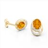 Image 2 : 2.50 Citrine & Micro Pave VS/SI Diamond Stud Earrings 10k Yellow Gold - REF-25R9K