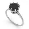 Image 2 : 2.0 ctw Black Diamond Designer Engagment Ring 18k White Gold - REF-73H5R