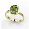 Image 2 : 3 ctw Green Tourmaline Designer Ring 18k Yellow Gold - REF-42A8N