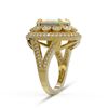 Image 3 : 5.28 ctw Certified Opal & Diamond Victorian Ring 14K Yellow Gold - REF-191R3K