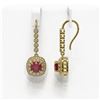 Image 2 : 5.1 ctw Certified Ruby & Diamond Victorian Earrings 14K Yellow Gold - REF-172H8R