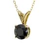 Image 2 : 0.50 ctw Fancy Black Diamond Solitaire Necklace 10k Yellow Gold - REF-18W4H
