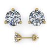 Image 2 : 1.01 ctw Certified VS/SI Diamond Stud Earrings Martini 18k Yellow Gold - REF-132H2R