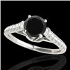 Image 1 : 1.46 ctw Certified VS Black Diamond Solitaire Ring 10k White Gold - REF-47W2H