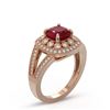 Image 2 : 2.69 ctw Certified Ruby & Diamond Victorian Ring 14K Rose Gold - REF-103R3K