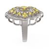 Image 2 : 6.74 ctw Canary Citrine & Diamond Ring 18K White Gold - REF-140R2K
