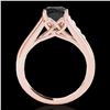 Image 2 : 1.5 ctw Certified VS Black Diamond Solitaire Ring 10k Rose Gold - REF-54X2A