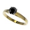 Image 1 : 0.75 ctw Fancy Black Diamond Solitaire Engagment Ring 10k Yellow Gold - REF-23M3G