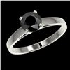 Image 2 : 1.08 ctw Fancy Black Diamond Solitaire Engagment Ring 10k White Gold - REF-23X9A