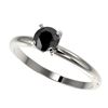 Image 1 : 0.50 ctw Fancy Black Diamond Solitaire Engagment Ring 10k White Gold - REF-19K2Y