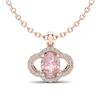 Image 1 : 1.75 ctw Morganite & Micro Pave VS/SI Diamond Necklace 10k Rose Gold - REF-34M2G