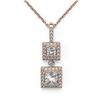 Image 2 : 1.25 ctw Princess Cut Diamond Necklace 18K Rose Gold - REF-142H5R