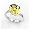 Image 2 : 6 ctw Cushion Citrine Designer Engagment RNG 18k White Gold - REF-31Y4X