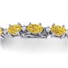 Image 3 : 19.7 ctw Citrine & VS/SI Diamond Eternity Bracelet 10k White Gold - REF-98A2N