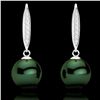 Image 1 : 0.18 ctw Micro VS/SI Diamond & Peacock Pearl Earrings 18k White Gold - REF-25G9W