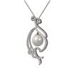 Image 3 : 0.83 ctw Diamond & Pearl Necklace 18K White Gold - REF-135Y5X