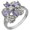Image 1 : 0.83 ctw Tanzanite & Diamond Ring 14k White Gold - REF-33N3F