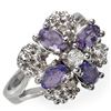 Image 2 : 0.83 ctw Tanzanite & Diamond Ring 14k White Gold - REF-33N3F