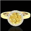 Image 1 : 2 ctw Citrine & Halo VS/SI Diamond Micro Pave Ring 18k Yellow Gold - REF-37W6H