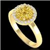 Image 2 : 2 ctw Citrine & Halo VS/SI Diamond Micro Pave Ring 18k Yellow Gold - REF-37W6H