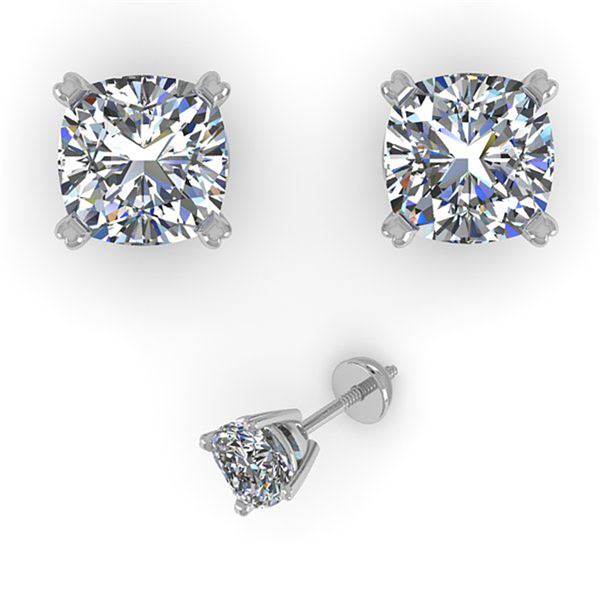 1.00 ctw Cushion VS/SI Diamond Stud Designer Earrings 14k Rose Gold - REF-121M5G