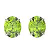 Image 1 : 5.50 ctw Peridot Designer Stud Earrings 18k White Gold - REF-37M6G