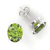 Image 2 : 5.50 ctw Peridot Designer Stud Earrings 18k White Gold - REF-37M6G