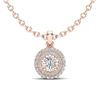 Image 1 : 0.60 ctw Micro Pave VS/SI Diamond Designer Necklace 14k Rose Gold - REF-55R2K