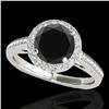 Image 1 : 1.3 ctw Certified VS Black Diamond Solitaire Halo Ring 10k 2Tone Gold - REF-48Y8X